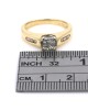 Princess and Round Diamond Engagement Ring in Yellow Gold